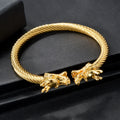 Bracelet en cuivre Double Dragon – Style Rock & Hip-Hop, Unisexe