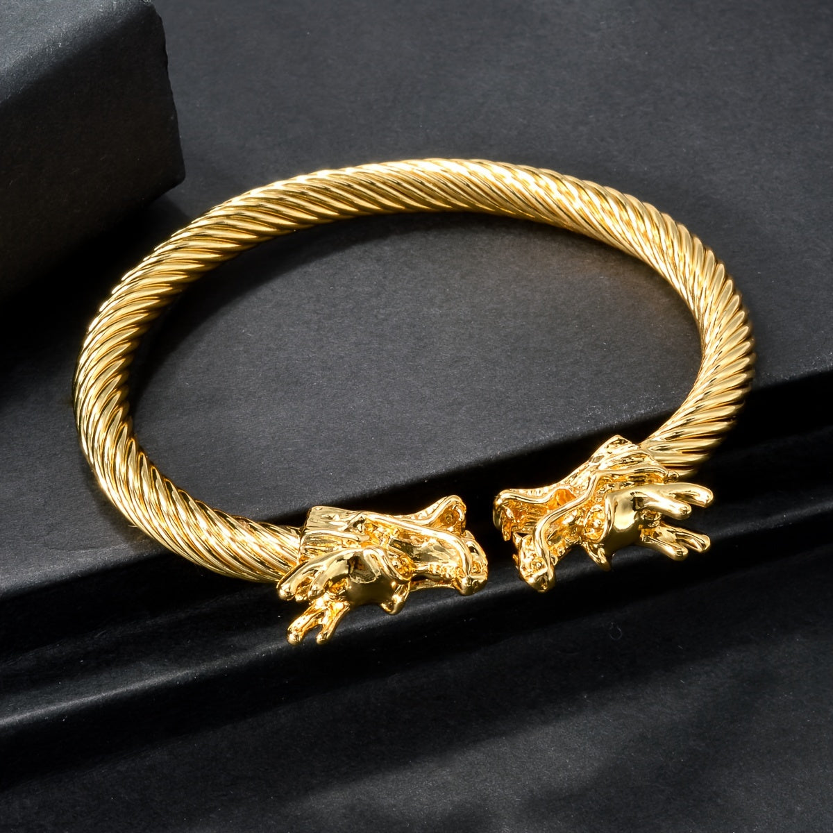 Bracelet en cuivre Double Dragon – Style Rock & Hip-Hop, Unisexe