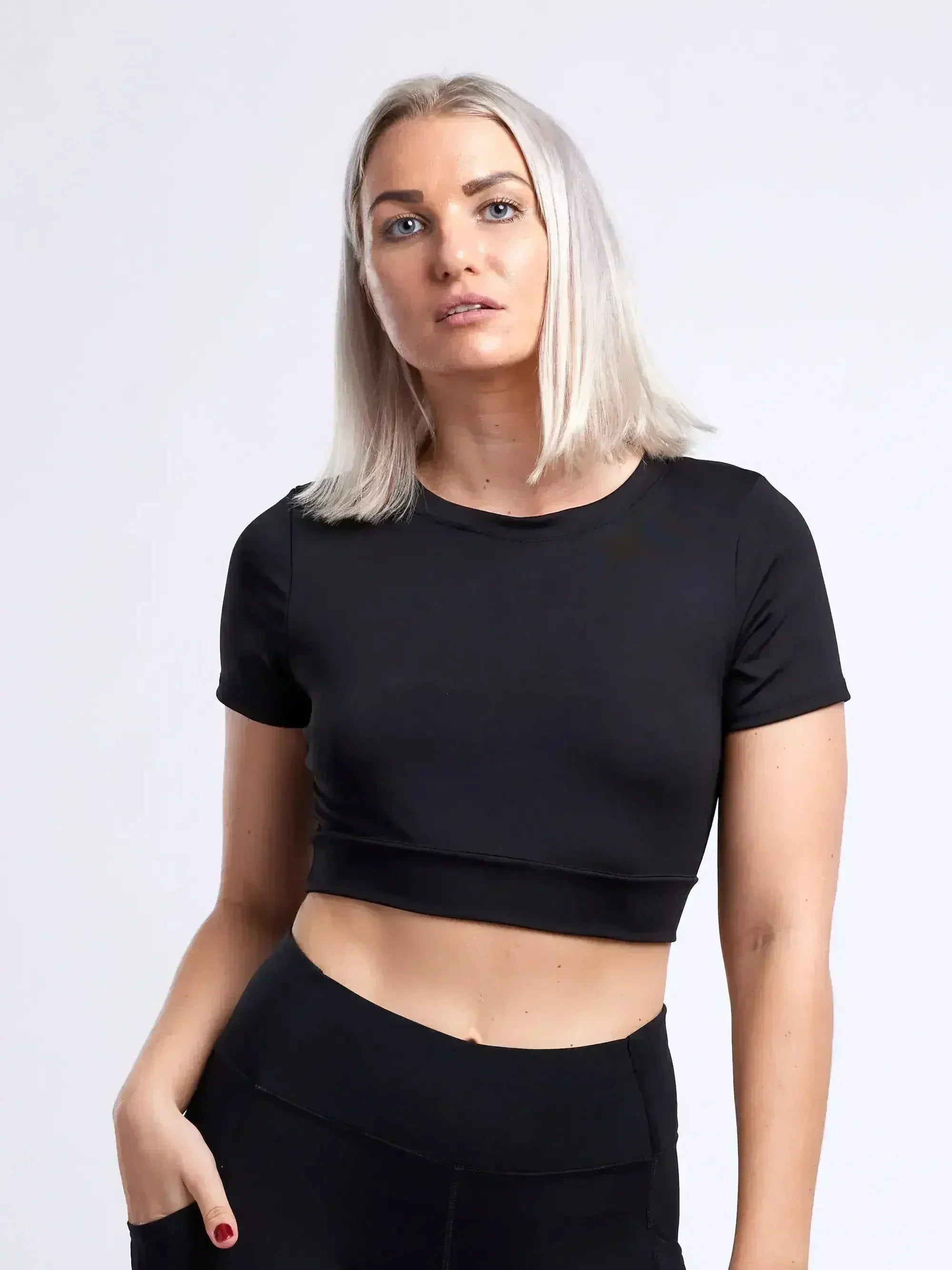 Haut court léger à manches courtes pour femme – Sport et quotidien