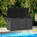 Boîte de rangement extérieure de 284 litres avec poignées – Noire