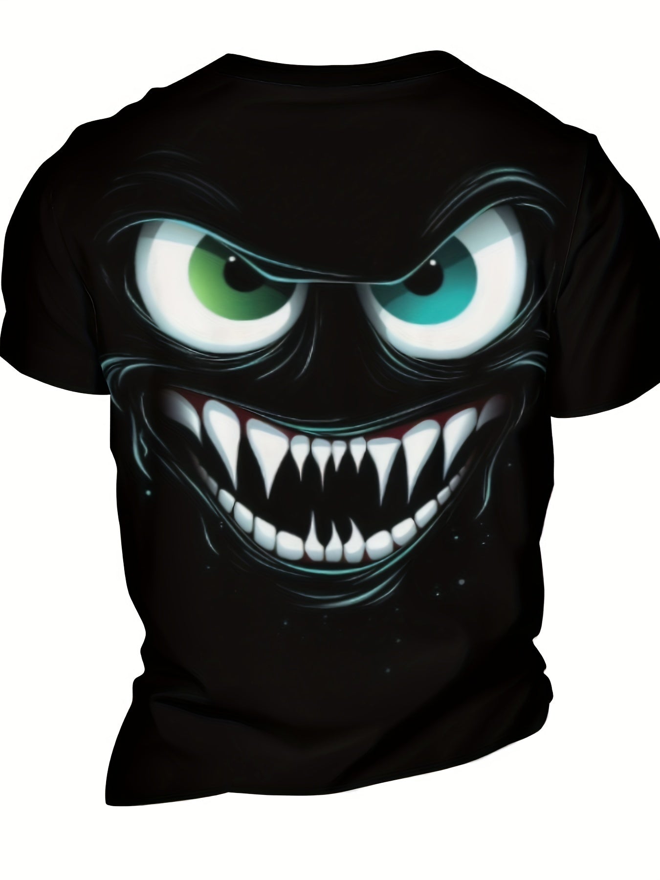 T-shirt 3D manches courtes Evil Smile pour homme – Style streetwear à motif graphique