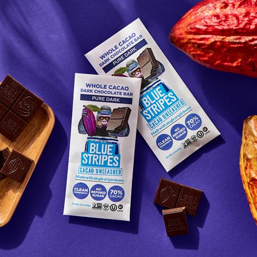 Blue Stripes Chocolat Noir Pur en Tablette, 60g