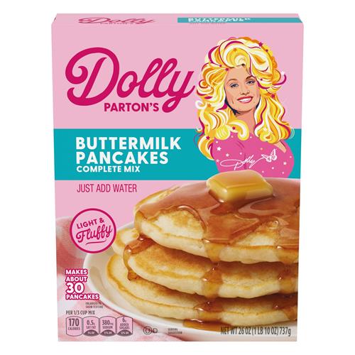 Mélange à crêpes au babeurre Dolly Parton, 737 g.