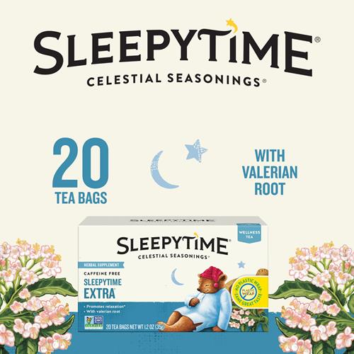 Tisane extra herbes Celestial Seasonings Sleepytime, boîte de 20 sachets de thé