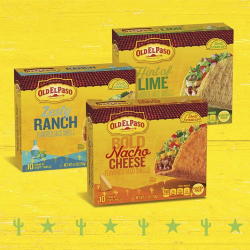 Coquilles à tacos Old El Paso Stand ‘N Stuff, saveur Ranch Piquant, croustillantes de maïs sans gluten, 10 unités, 153 g