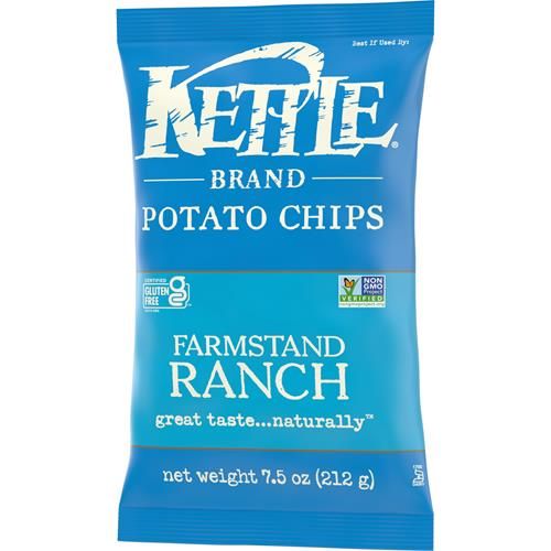 Croustilles cuites à la marmite, saveur Ranch de ferme, marque Kettle, 212 g