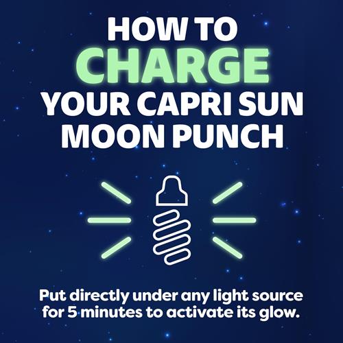 Boisson Capri Sun Moon Punch aromatisée aux cerises sauvages à base de concentré avec d'autres arômes naturels, boîte de 10 sachets de 17,7 cl