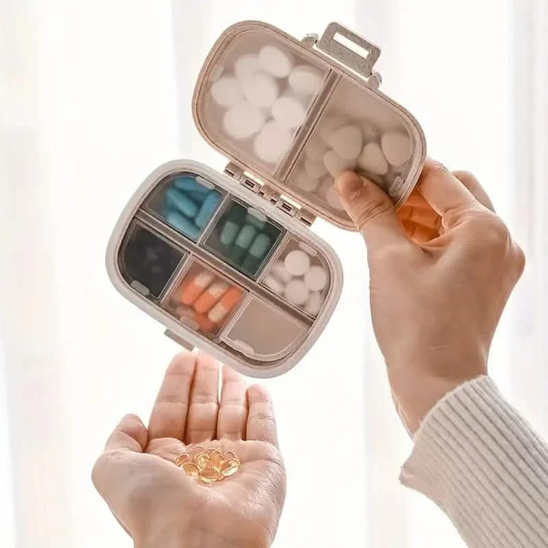 Boîte de rangement et organiseur de pilules hebdomadaire de voyage à 8 compartiments