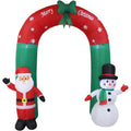 Arche gonflable lumineuse de Noël de 2,4 mètres avec Père Noël et bonhomme de neige