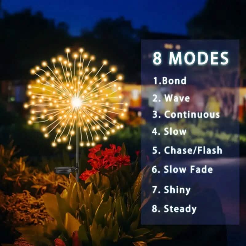 8 modes d'éclairage Lumières solaires décoratives d'extérieur pour festival