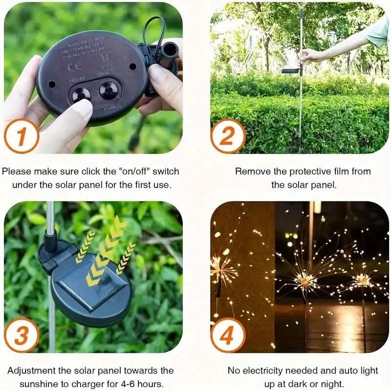 8 modes d'éclairage Lumières solaires décoratives d'extérieur pour festival