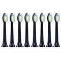 Lot de 8 : Têtes de brosse à dents électriques de rechange noires pour Philips Sonicare