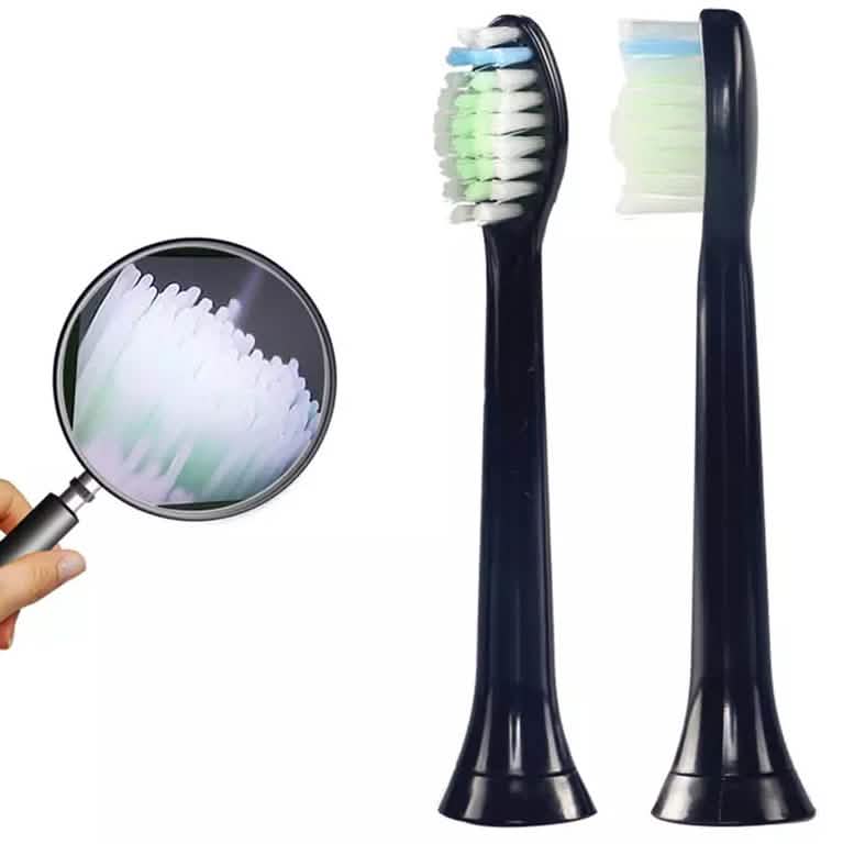 Lot de 8 : Têtes de brosse à dents électriques de rechange noires pour Philips Sonicare