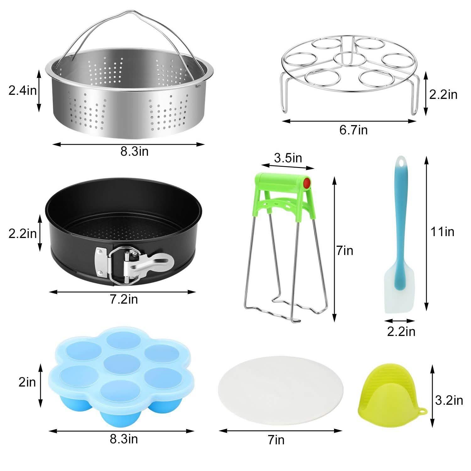 Lot de 8 : Panier Vapeur, Support à Œufs, Kit de Cuisson pour Camping