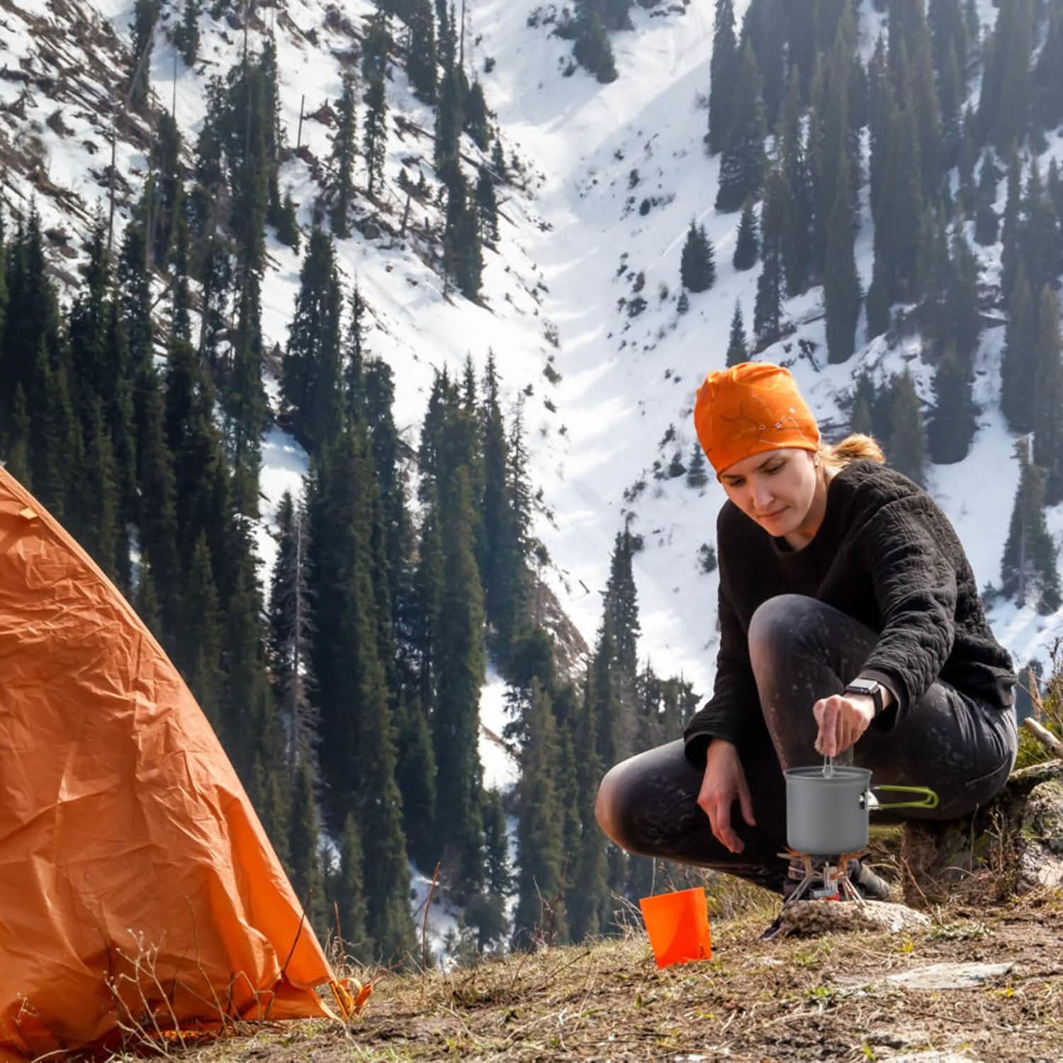 8 pièces : Ensemble d'ustensiles de cuisine de camping