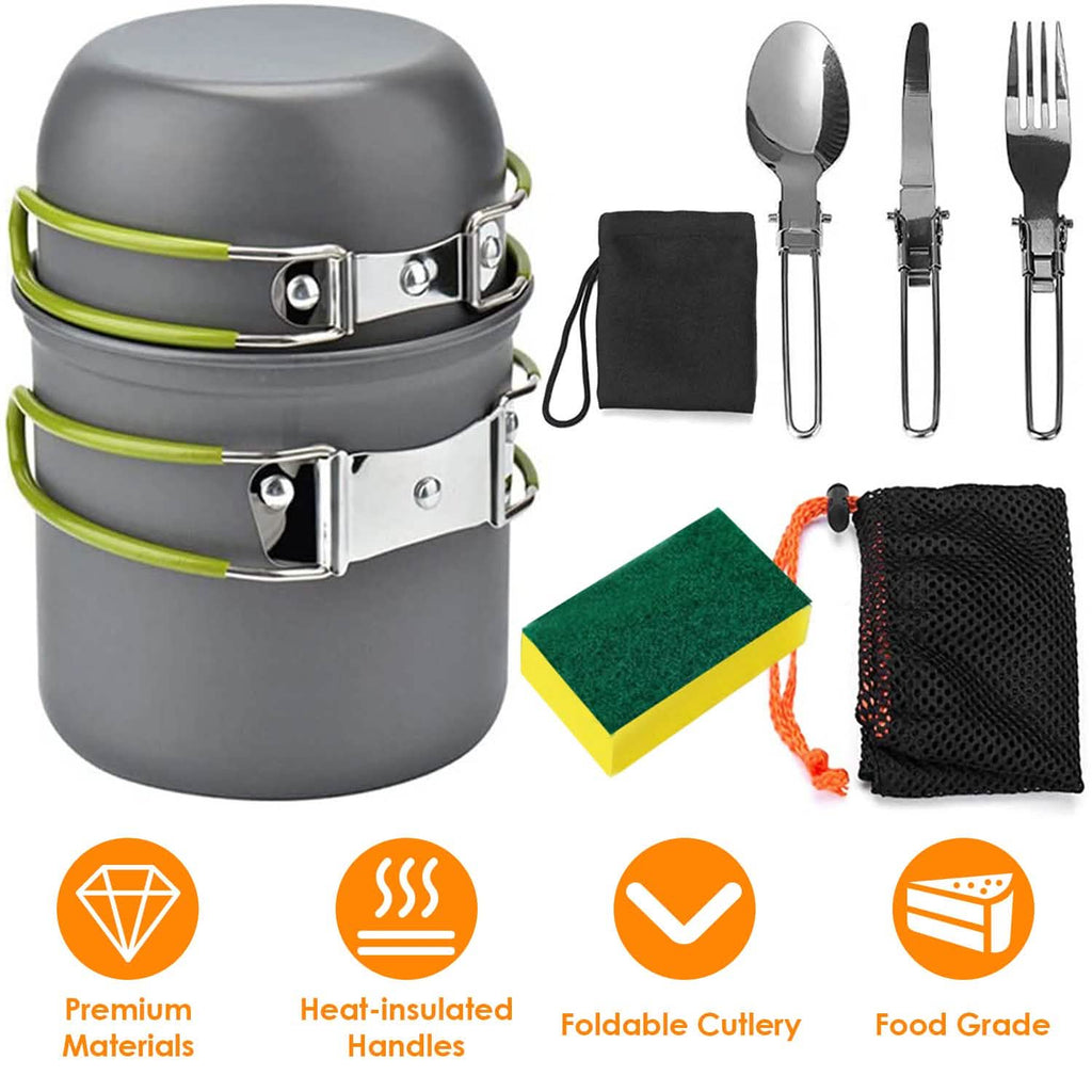 8 pièces : Ensemble d'ustensiles de cuisine de camping