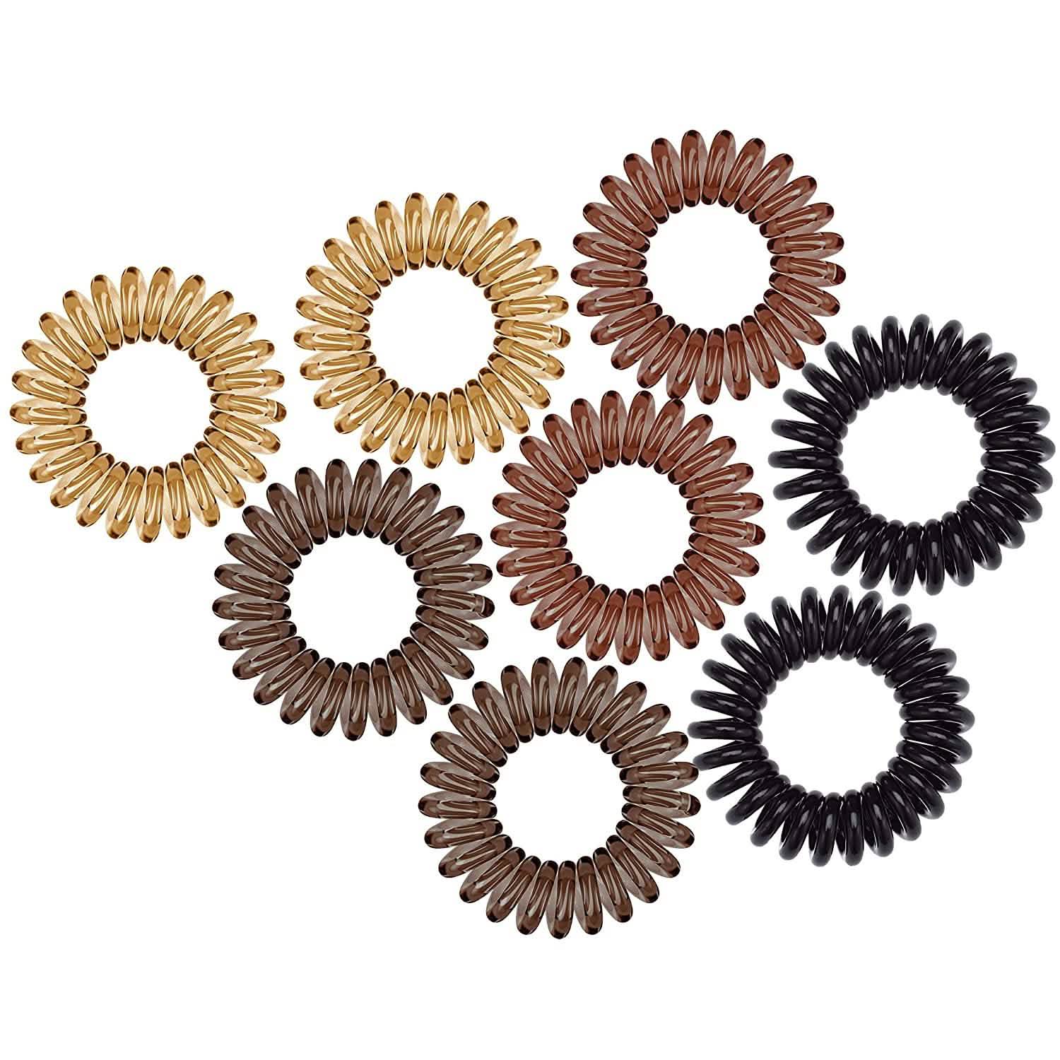 Lot de 8 : Élastiques à cheveux en spirale