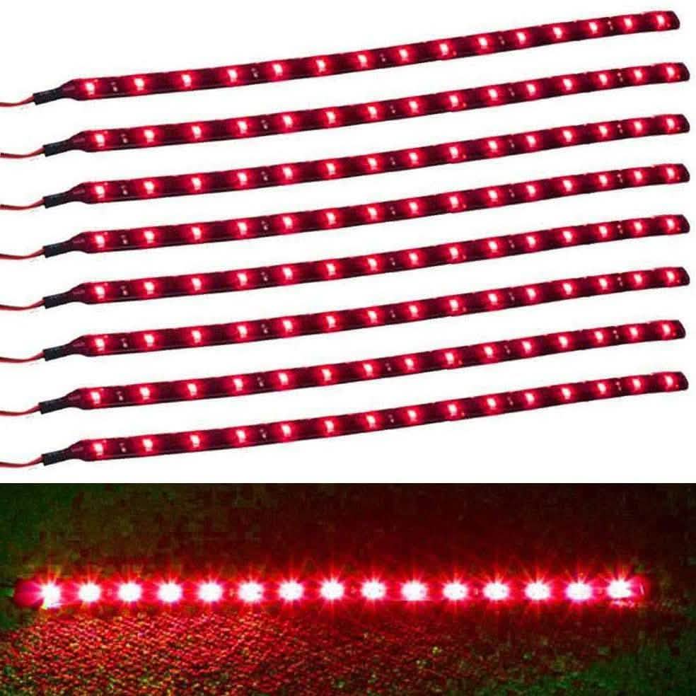 8 pièces : bande lumineuse LED souple et étanche pour voiture