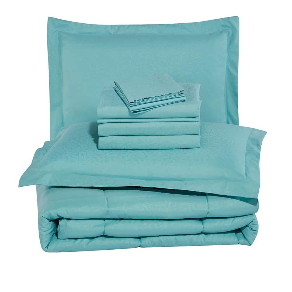8 pièces : Parure de lit complète avec couette en microfibre Plazatex Vine