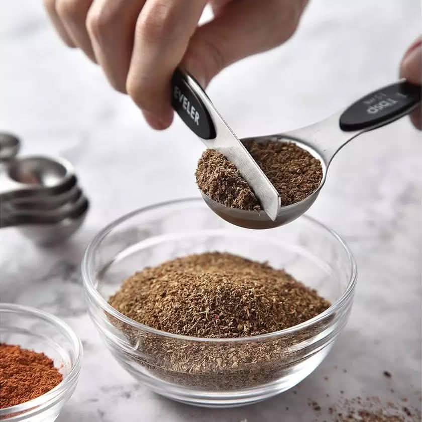 Lot de 8 : Ensemble de cuillères à mesurer magnétiques en acier inoxydable