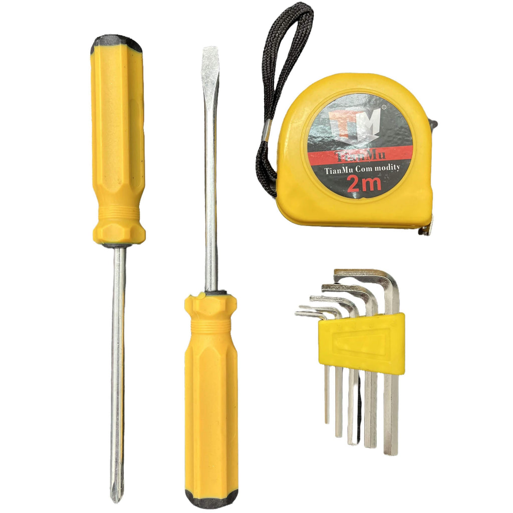 8 pièces: Ensemble d'outils avec mètre ruban, tournevis, clés hexagonales