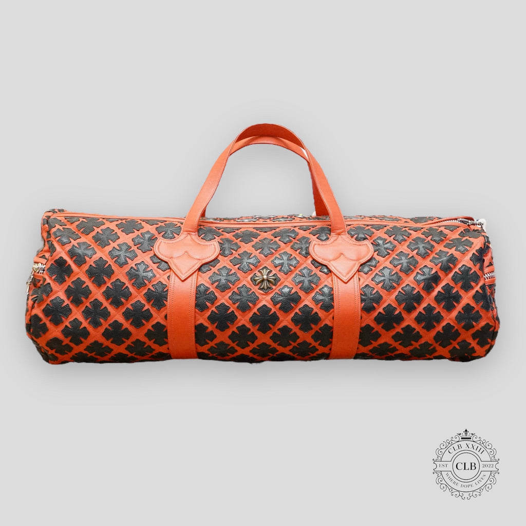 SAC DE VOYAGE EN CUIR CHROME HEARTS CROSS PATCH - ROUGE