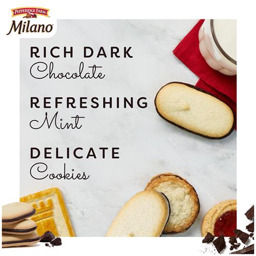 Biscuits Pepperidge Farm Milano Chocolat Menthe, sac de 198 g (15 biscuits)