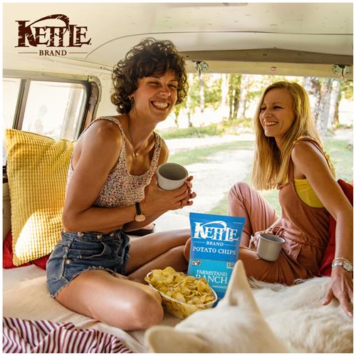 Croustilles cuites à la marmite, saveur Ranch de ferme, marque Kettle, 212 g