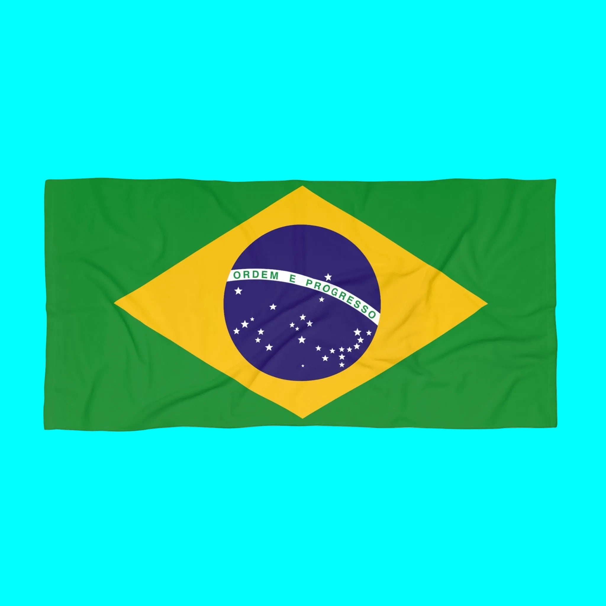 Serviette de plage drapeau brésilien | Qualité et Durabilité - 2 Tailles | Fierté brésilienne | Cadeau pour les Brésiliens