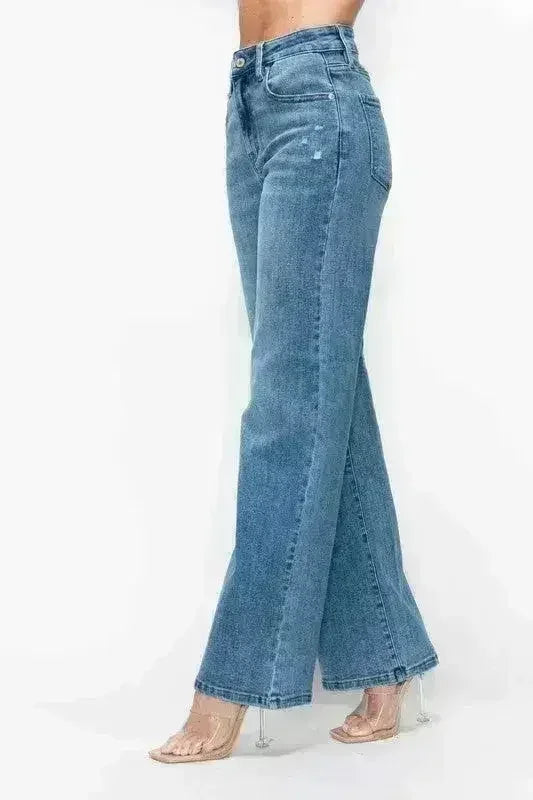 Jean bytos taille haute et coupe large avec poches