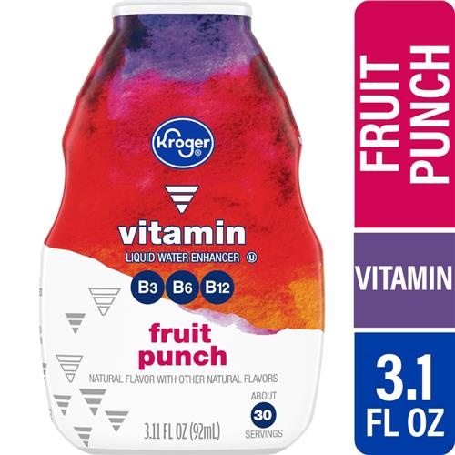Bouteille d'exhausteur d'eau à saveur de punch aux fruits vitaminé Kroger 3,11 oz liq.