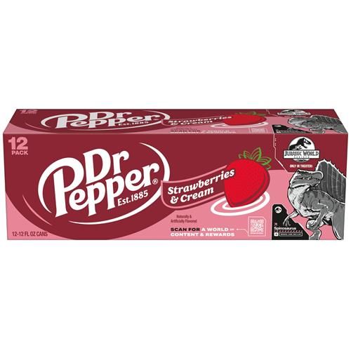 Boisson gazeuse Dr Pepper Fraises et Crème, canettes de 355 ml, paquet de 12
