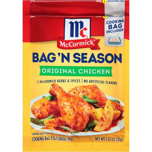Mccormick Bag N Season Original Chicken Cooking Bag & Seasoning Mix, 1.25 Oz