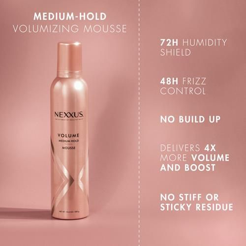 Mousse Volumisante Cheveux Nexxus, Mousse Coiffante Volumisante Volume, Rose, 300 g (Lot de 1)