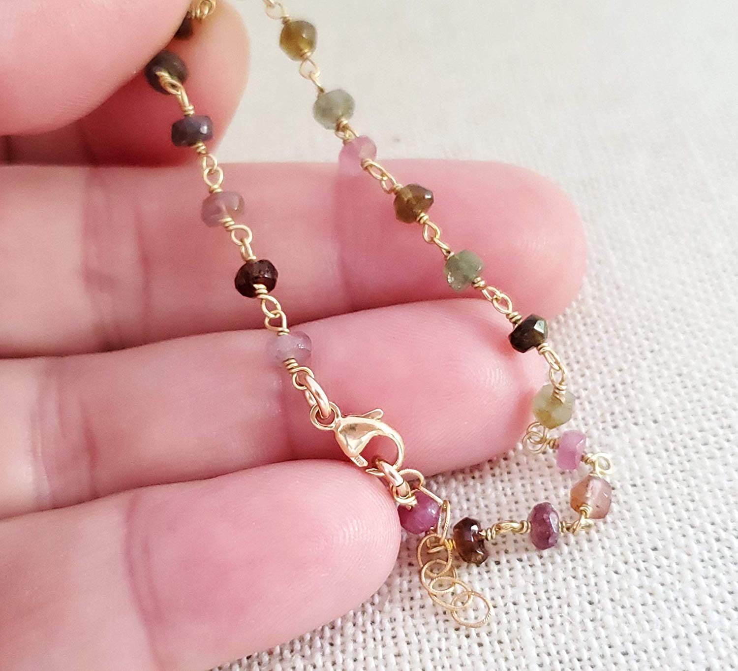 Tourmaline Gemstone 14k Gold Filled Bracelet