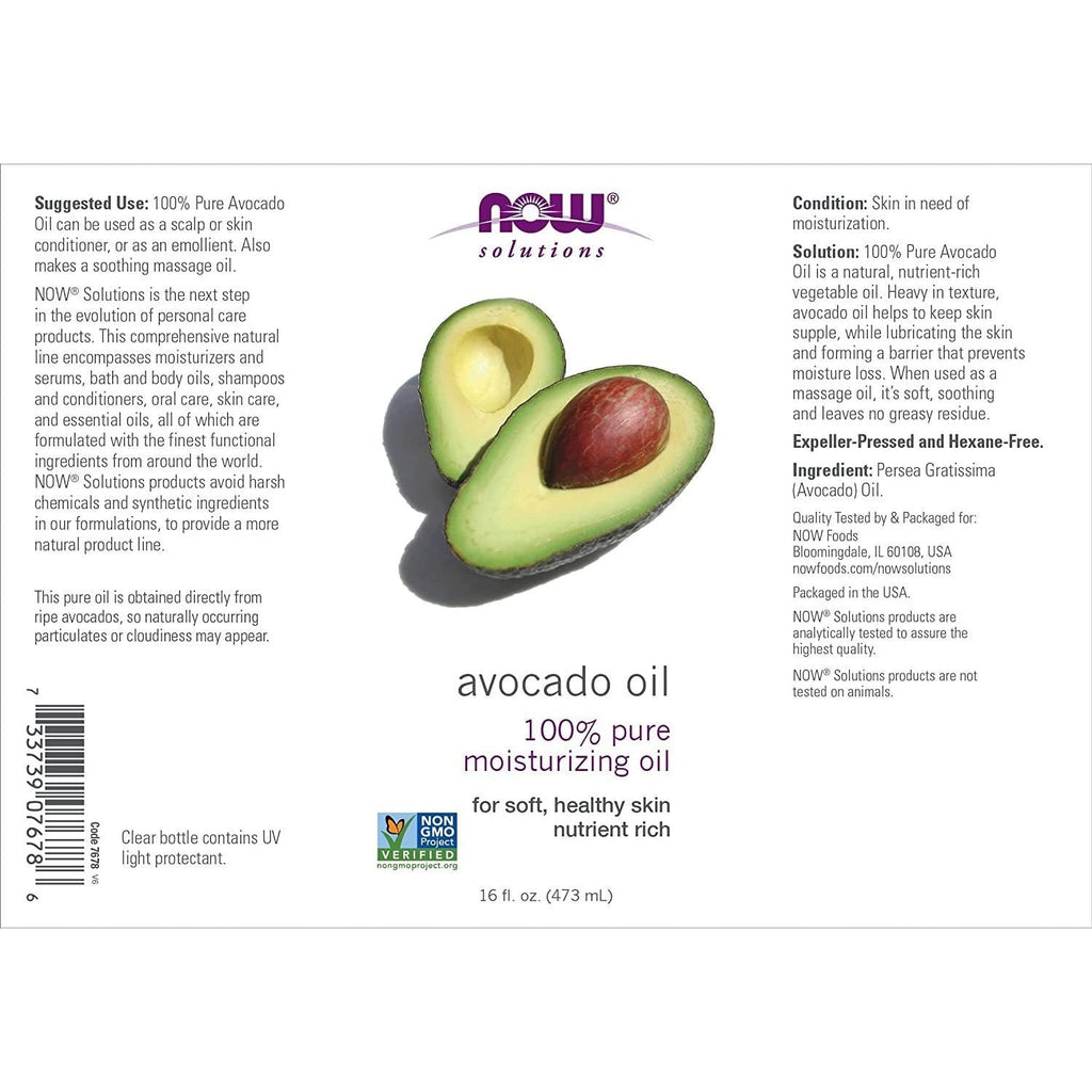 Now Solutions Huile d'avocat 473 ml - 7678 - Lot de 2