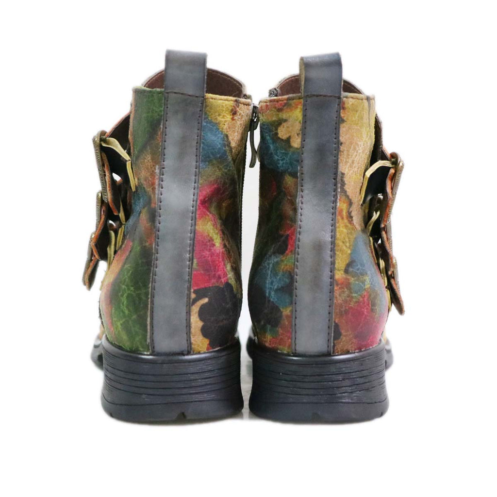 Bottes plates en cuir véritable peintes à la main