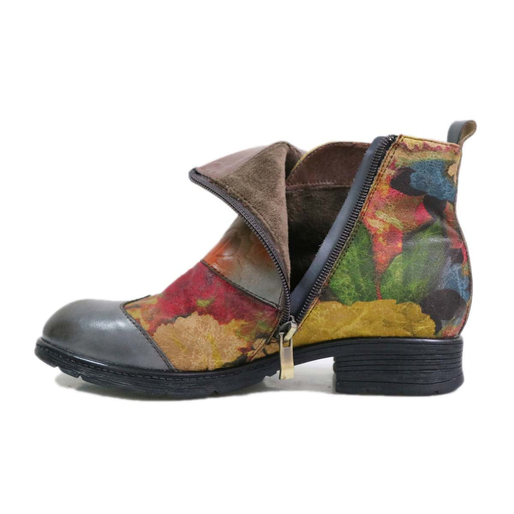 Bottes plates en cuir véritable peintes à la main