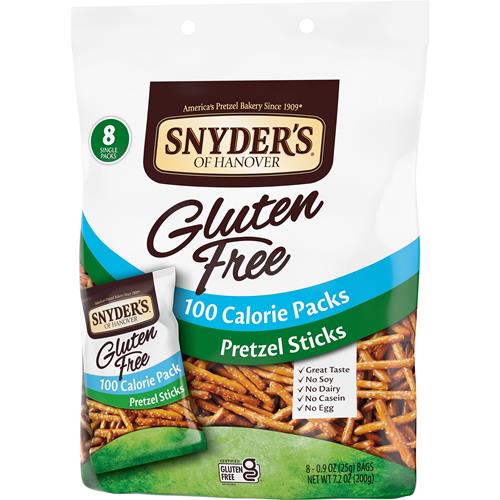 Bâtonnets de Bretzels Sans Gluten Snyders Of Hanover, Paquets Individuels de 100 Calories, 8 unités