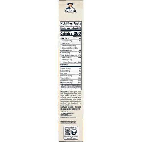 Quaker Simply Granola, Avoine, miel et amandes, boîte de 683 g