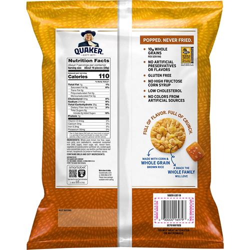 Gâteaux de riz soufflé Quaker, saveur maïs caramel, sachet de 199,6 g