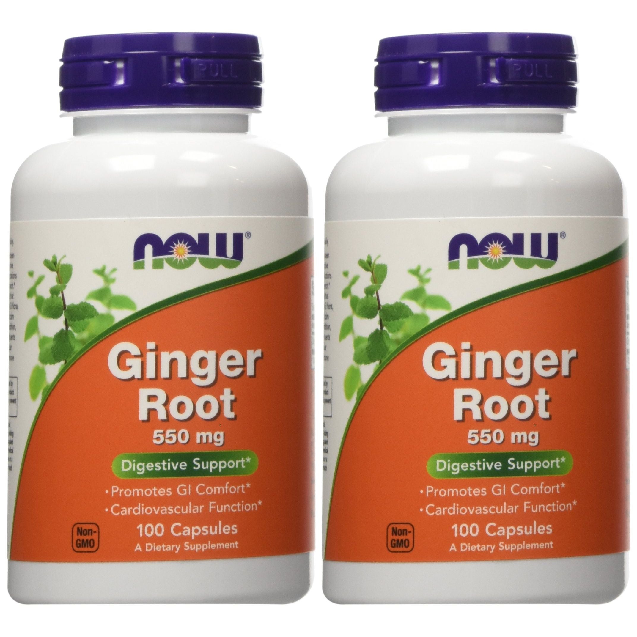 Now Foods Racine de Gingembre 550mg 100 Vcaps - 4680 - Lot de 2
