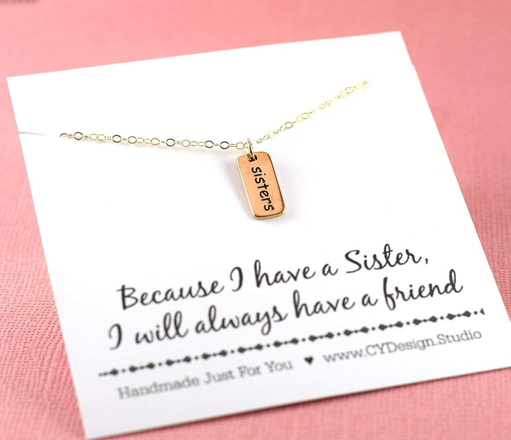 Tiny Sister Necklace – 14k Gold Filled, 18" Dainty Chain