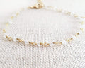 White Moonstone Gemstone 14k Gold Filled Bracelet