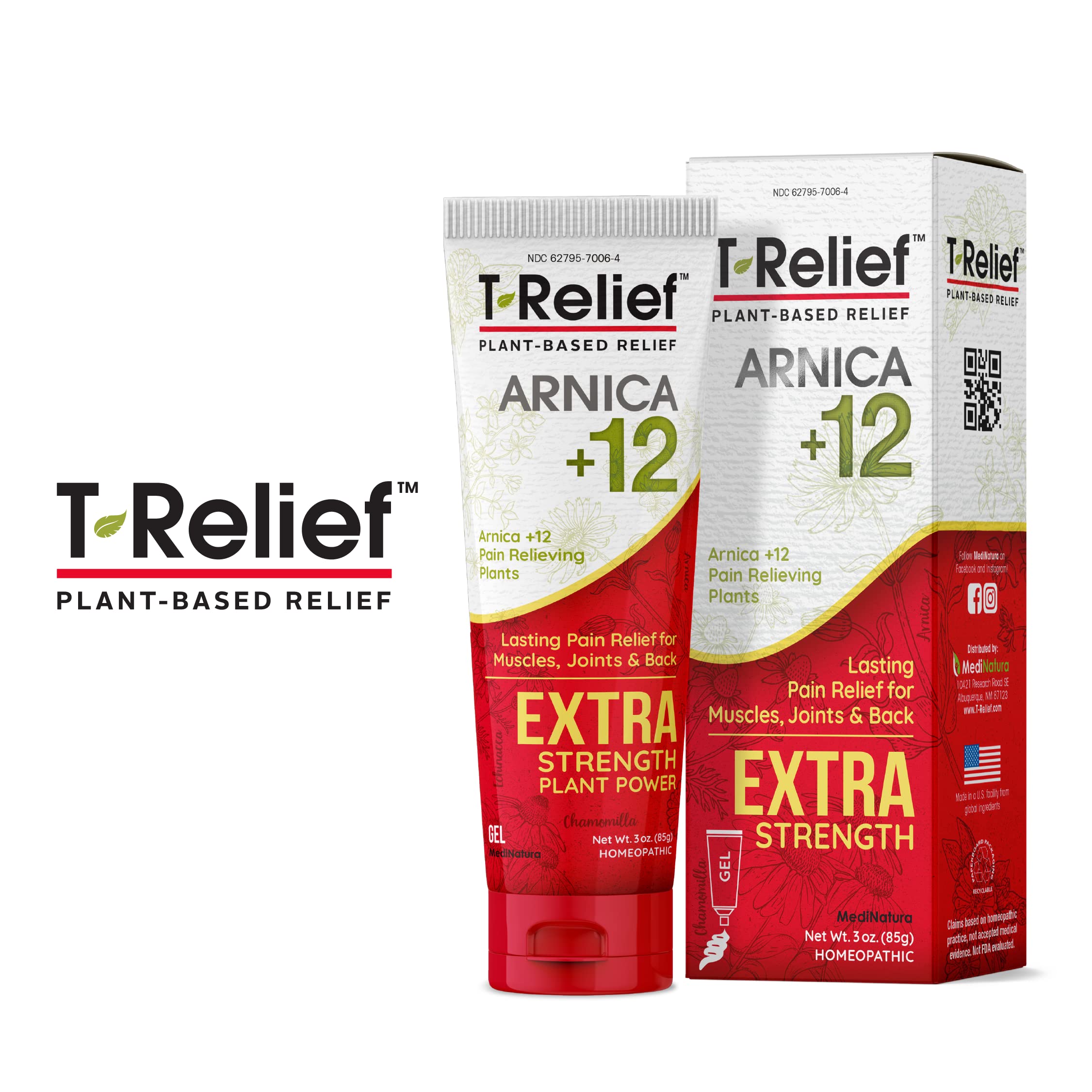 Medinatura T-Relief Arnica +12 Gel extra fort contre la douleur arthritique 3 oz