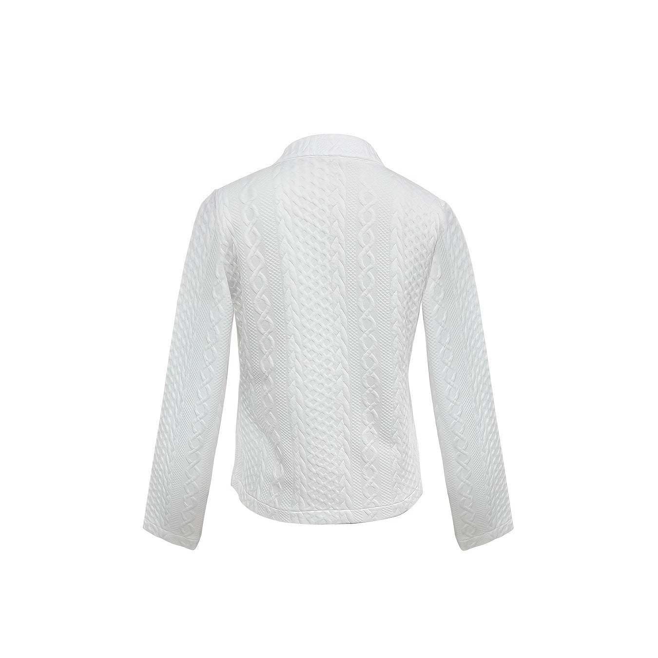 Veste texturée à col montant pour femme – Couleur unie