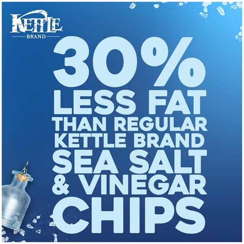 Croustilles Kettle Brand, croustilles de pommes de terre frites à l'air, sel de mer et vinaigre, sac format fête de 319 g