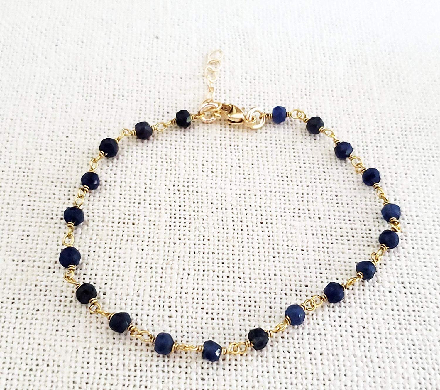 Bracelet en saphir teinté et or rempli 14 carats