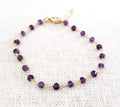 Bracelet en améthyste en or rempli 14 carats