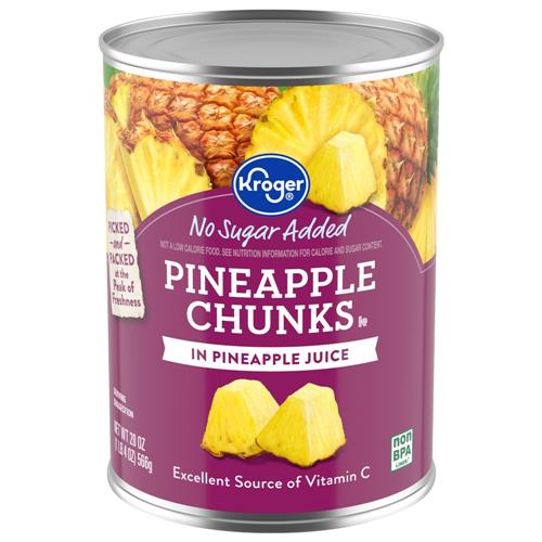Ananas en morceaux dans du jus d'ananas Kroger 567 g